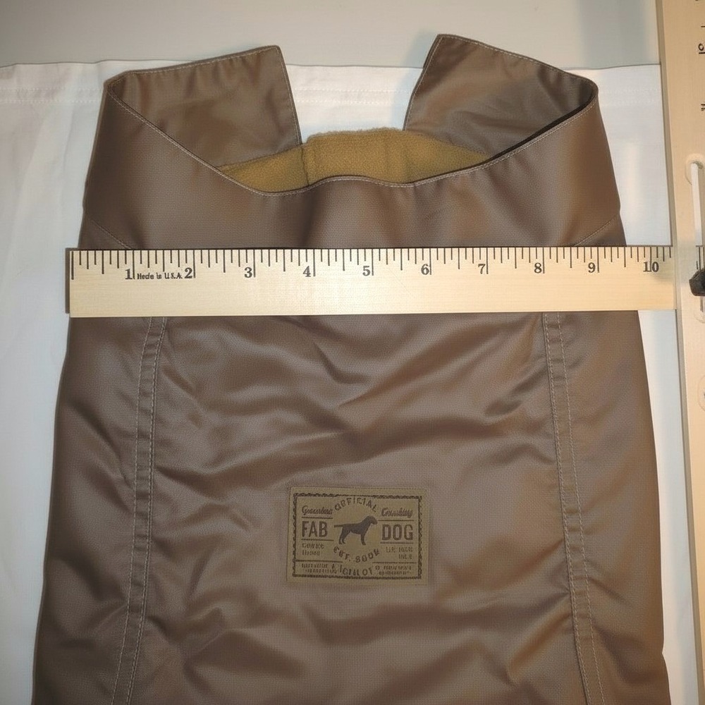 Fab Dog Waxed Cotton Dog Coat Large Brown Fleece Lined Water‎ Resistant Jacket - Picture 6 of 9